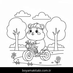 Hamster boyama sayfası – renkli çizimler, okul öncesi
