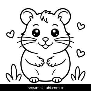Hamster boyama sayfası – el becerilerini geliştirir, boyama çalışması