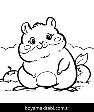 Hamster boyama sayfası – ücretsiz yazdır, boyama etkinliği
