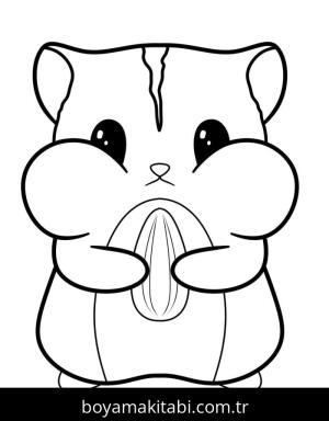 Hamster boyama sayfası – sanatsal çalışma, çocuklar için