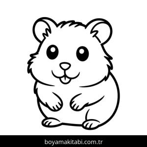 Hamster boyama sayfası – PDF indir, sevimli karakter