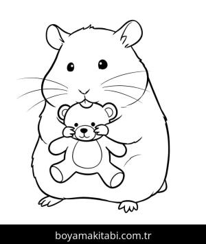 Hamster boyama sayfası – kolay boyama, eğitici aktivite