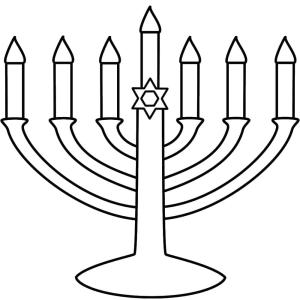 Hanuka boyama sayfası,  coloring page, Basit Hanukkah Menorası, 