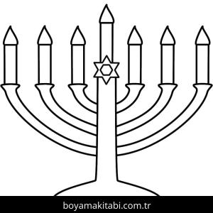 Hanuka boyama sayfası – kolay boyama, eğitici aktivite