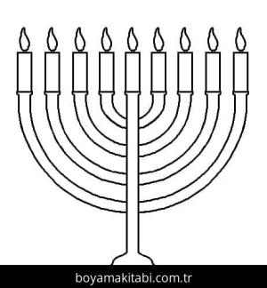 Hanuka boyama sayfası – sanatsal çalışma, çocuklar için