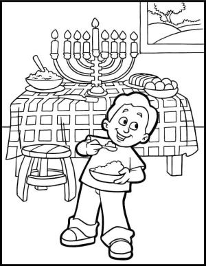 Hanuka boyama sayfası,  coloring page, Hanuka Yahudi Çocuğu, 