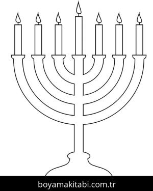 Hanuka boyama sayfası – PDF indir, sevimli karakter