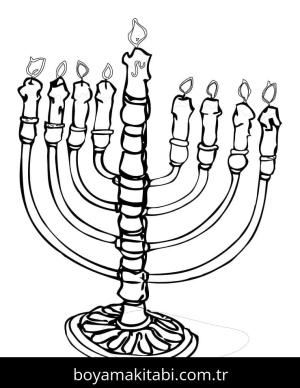 Hanuka boyama sayfası – eğlenceli etkinlik, el becerilerini geliştirir