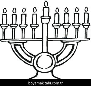 Hanuka boyama sayfası – kolay boyama, eğitici aktivite