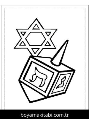 Hanuka boyama sayfası – boyama etkinliği, çocuk aktivitesi