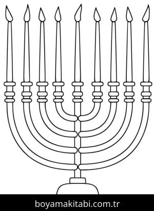 Hanuka boyama sayfası – eğitici aktivite, yaratıcılık