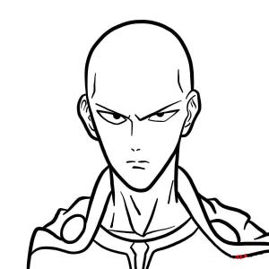 Saitama boyama sayfası,  coloring page, Saitama Yüz, 