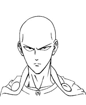 Saitama boyama sayfası,  coloring page, Kızgın Saitama, 