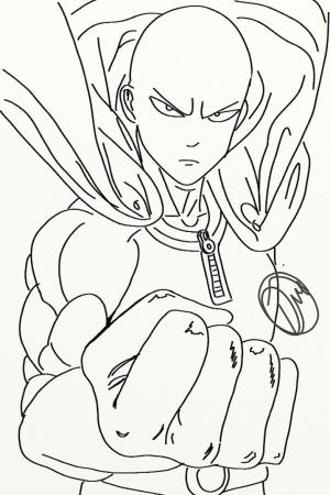 Saitama boyama sayfası,  coloring page, Müthiş Saitama, 