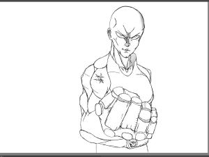 Saitama boyama sayfası,  coloring page, Kızgın Saitama Yüz, 