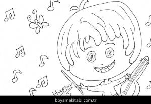 Hapsuu boyama sayfası – sevimli karakter, sanatsal çalışma