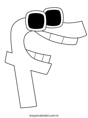 Harfler boyama sayfası – çizgi film temalı, basit çizim