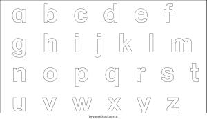 Harfler boyama sayfası – çocuk aktivitesi, PDF indir