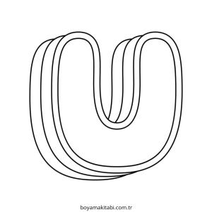 Harfler boyama sayfası – basit çizim, kolay boyama