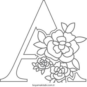 Harfler boyama sayfası – PDF indir, sevimli karakter