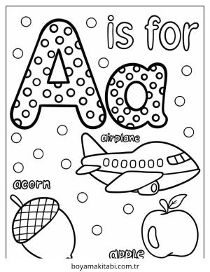 Harfler boyama sayfası – evde etkinlik, ücretsiz yazdır