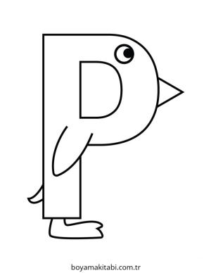 Harfler boyama sayfası – kolay boyama, eğitici aktivite