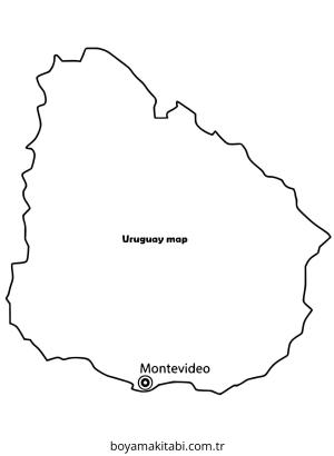 Harita boyama sayfası – sanatsal çalışma, çocuklar için