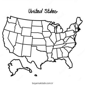 Harita boyama sayfası – basit çizim, kolay boyama
