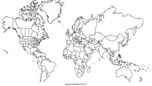 Harita boyama sayfası – boyama etkinliği, çocuk aktivitesi