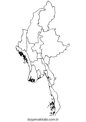 Harita boyama sayfası – keyifli zaman, renkli çizimler