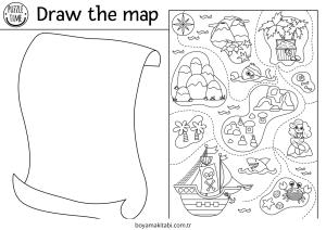 Harita boyama sayfası – yaratıcılığı geliştirir, keyifli zaman