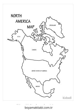 Harita boyama sayfası – eğitici aktivite, yaratıcılık