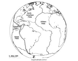 Harita boyama sayfası – PDF indir, sevimli karakter