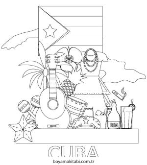 Harita boyama sayfası – yaratıcılık, eğlenceli etkinlik