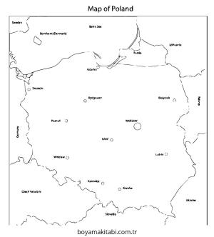Harita boyama sayfası – sevimli karakter, sanatsal çalışma