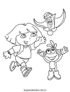 Harita boyama sayfası – çizgi film temalı, basit çizim