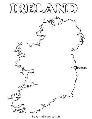 Harita boyama sayfası – çocuk aktivitesi, PDF indir