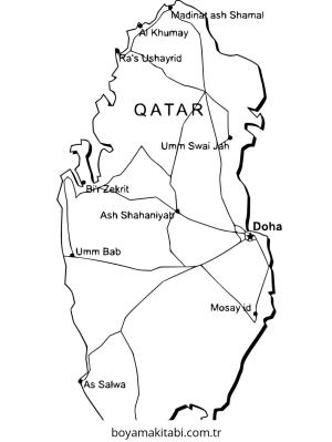 Harita boyama sayfası – sevimli karakter, sanatsal çalışma