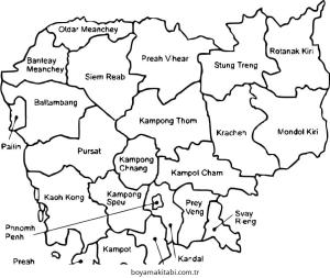 Harita boyama sayfası – yaratıcılık, eğlenceli etkinlik