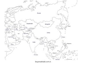 Harita boyama sayfası – yaratıcılık, eğlenceli etkinlik