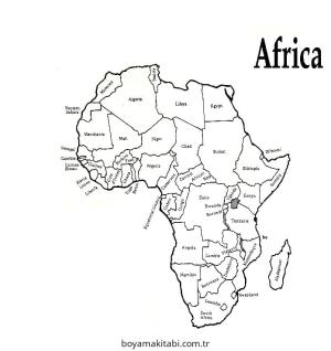 Harita boyama sayfası – okul öncesi, evde etkinlik
