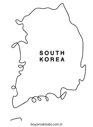 Harita boyama sayfası – çizgi film temalı, basit çizim