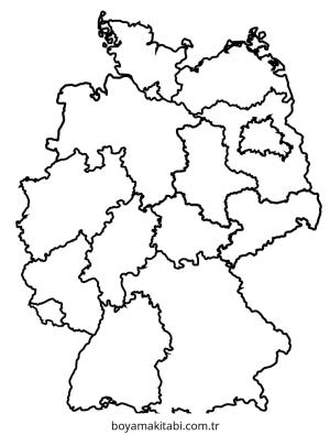 Harita boyama sayfası – renkli çizimler, okul öncesi