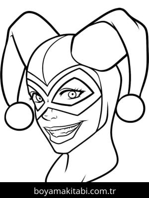 Harley Quinn boyama sayfası – keyifli zaman, renkli çizimler