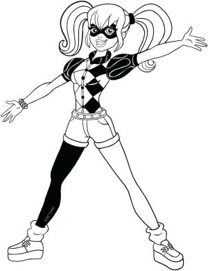 Harley Quinn boyama sayfası,  coloring page, Lovely Harley Quinn, 