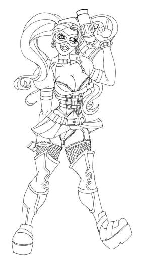 Harley Quinn boyama sayfası,  coloring page, Harley Quinn’in resmi, 