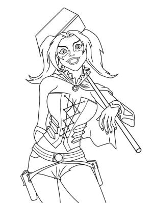 Harley Quinn boyama sayfası,  coloring page, Harley Quinn ve Çekiç, 