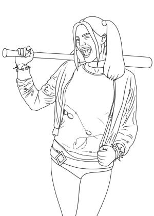 Harley Quinn boyama sayfası,  coloring page, Yazdırılabilir Harley Quinn, 