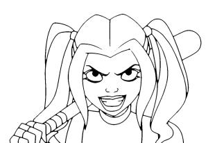 Harley Quinn boyama sayfası,  coloring page, Harley Quinn Ücretsiz Yazdırılabilir, 