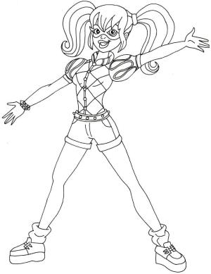 Harley Quinn boyama sayfası,  coloring page, Karikatür Harley Quinn, 